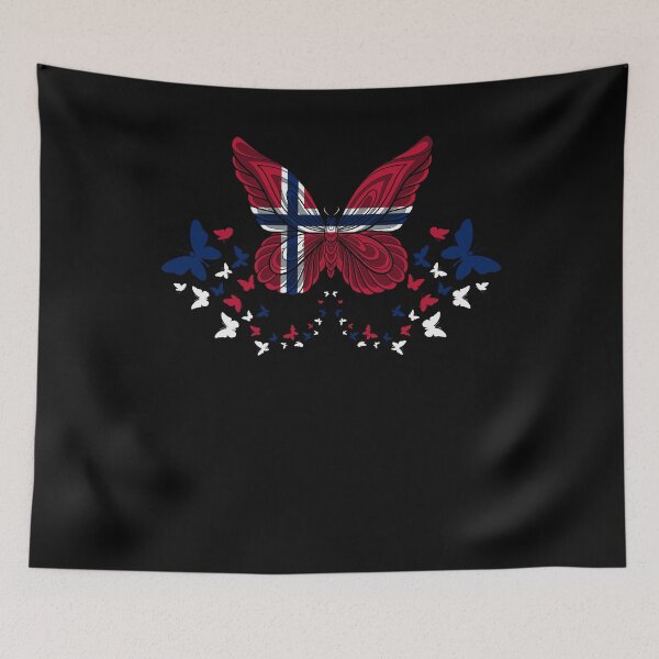 Item preview, Norway Norwegian Norway Flag Butterflies designed and sold by ShopTheStyle.
