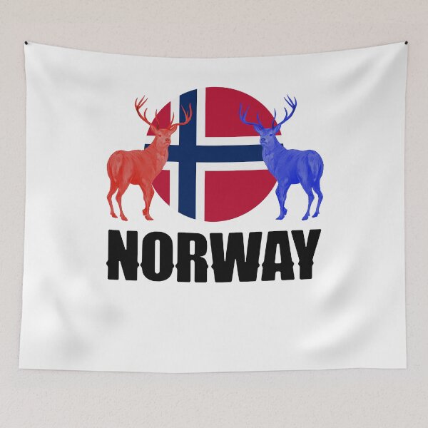 Item preview, Norway Norwegian Norway Flag Stags Silhouettes designed and sold by ShopTheStyle.