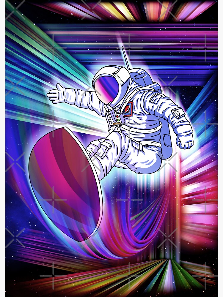 "Space Surfer in Multiple Time Dimensions" Sticker for Sale by
