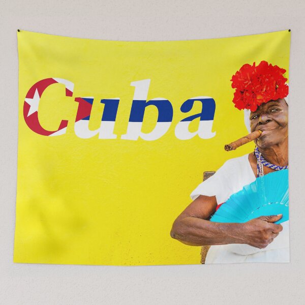 Item preview, Cuban Woman With Cigar And Cuba Text designed and sold by Paul Thompson Photography.
