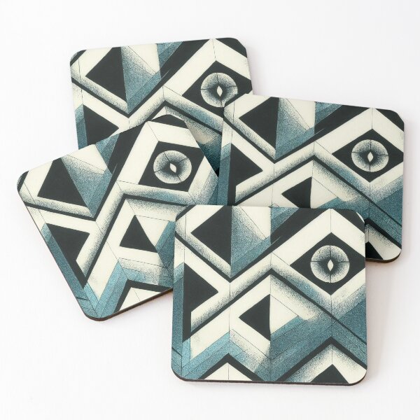 Item preview, Abstract Cubistic Teal Pattern designed and sold by GrimCutie.