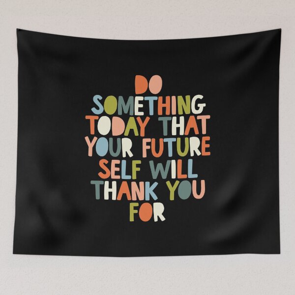 Item preview, Do Something Today That Your Future Self Will Thank You For Inspirational Typography Print in Black White Orange Peach designed and sold by MotivatedType.