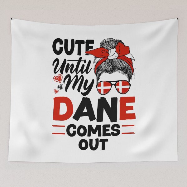 Item preview, Denmark Danish Flag Cute Until my Dane Comes Out Funny designed and sold by ShopTheStyle.