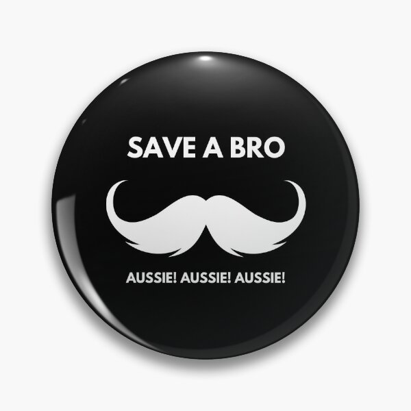 Item preview, MOvember Inspired Save a Bro Aussie Moustache 1 T-Shirt and Stickers designed and sold by Wit-T-Merch.