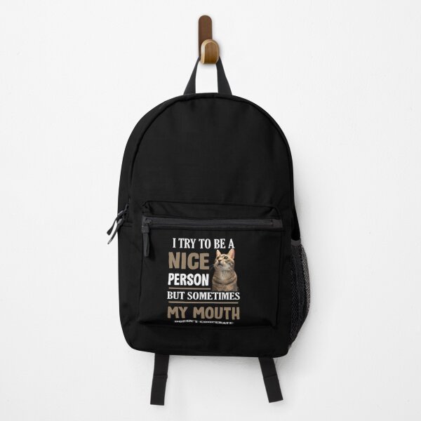Item preview, I Try To Be A Nice Person But Sometimes My Mouth Doesn't Cat Lover designed and sold by Simeon	 Dorelus.