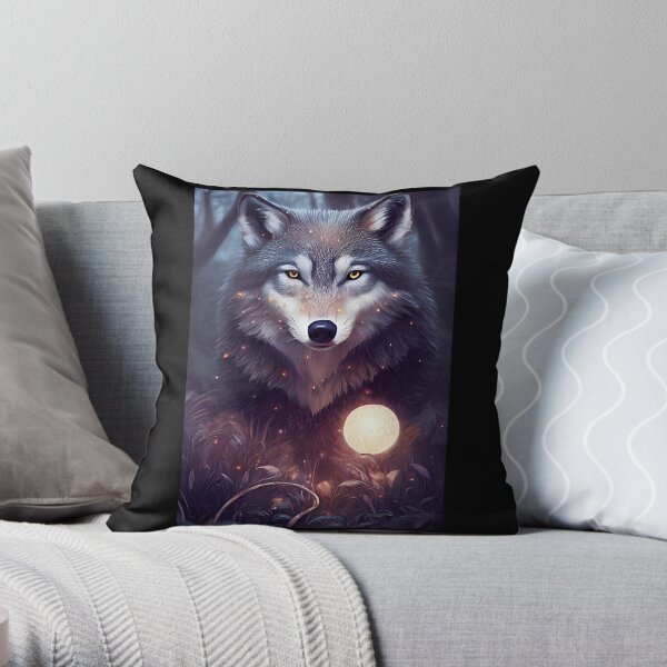 Fairy Tale Wolf Throw Pillow