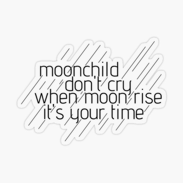 Artikel-Vorschau von BTS-Texte "moonchild" RM Mono-Grafikdesign-Aufkleber, designt und verkauft von AuroraChips.