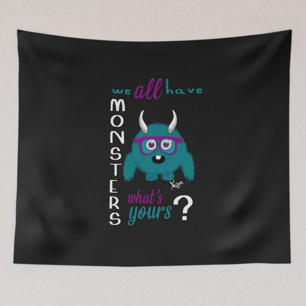Item preview, We all have monsters what is yours Cute monster with glasses designed and sold by byMariZen.