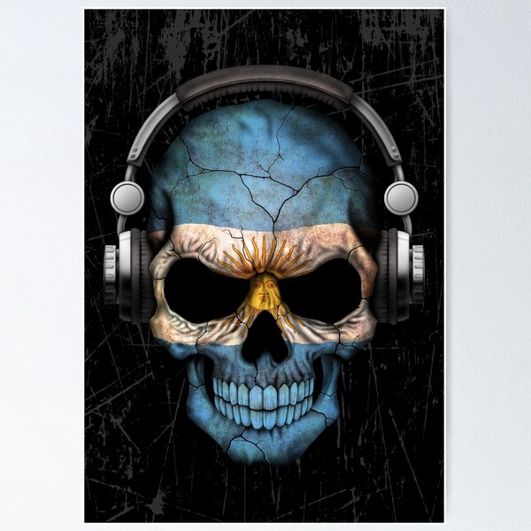 Item preview, Dj Skull with Argentinian Flag designed and sold by JeffBartels.
