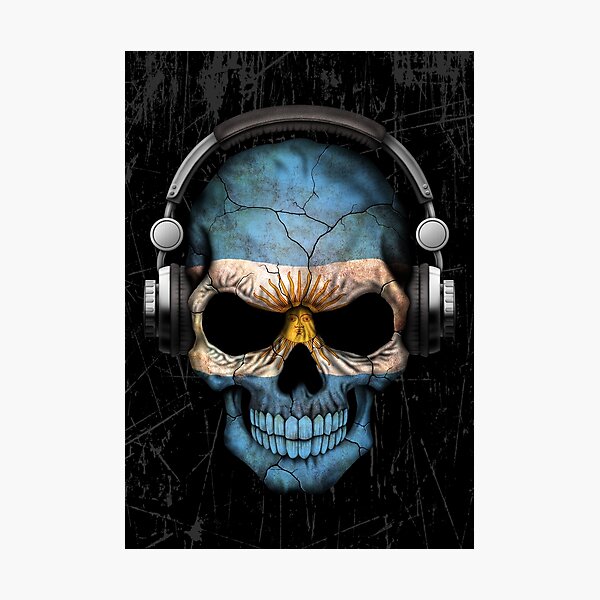 Item preview, Dj Skull with Argentinian Flag designed and sold by JeffBartels.