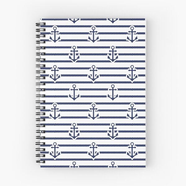 Item preview, Nautical Blue Anchor Pattern, Nautical Boat Rope Stripes designed and sold by newburyboutique.