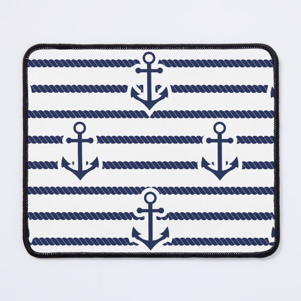 Item preview, Nautical Blue Anchor Pattern, Nautical Boat Rope Stripes designed and sold by newburyboutique.