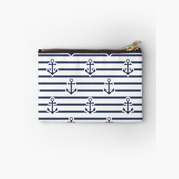 Item preview, Nautical Blue Anchor Pattern, Nautical Boat Rope Stripes designed and sold by newburyboutique.