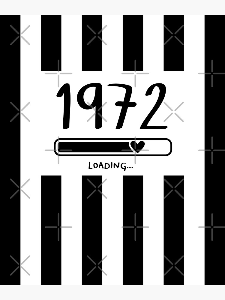 "Black and white vertical striped top, 1972 Loading" Poster for Sale by