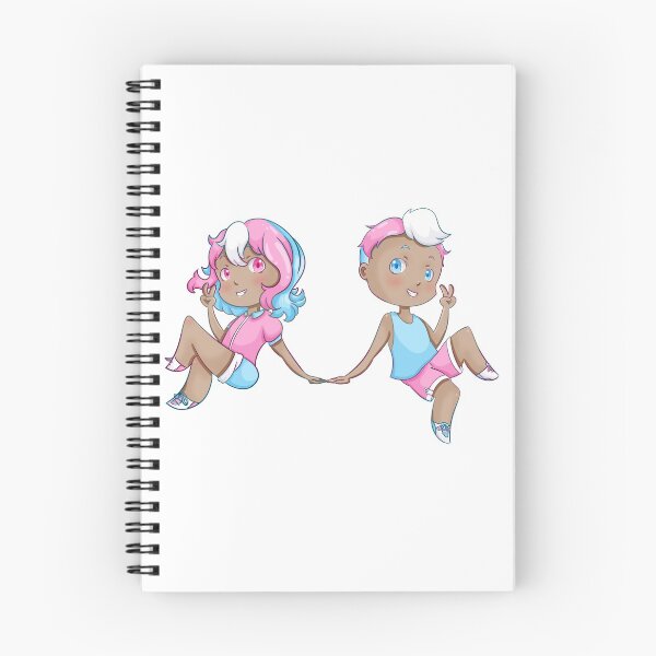 Aperçu de l'œuvre Pride Chibis - Trans Masculin et Féminin créée et vendue par Sebbyling.