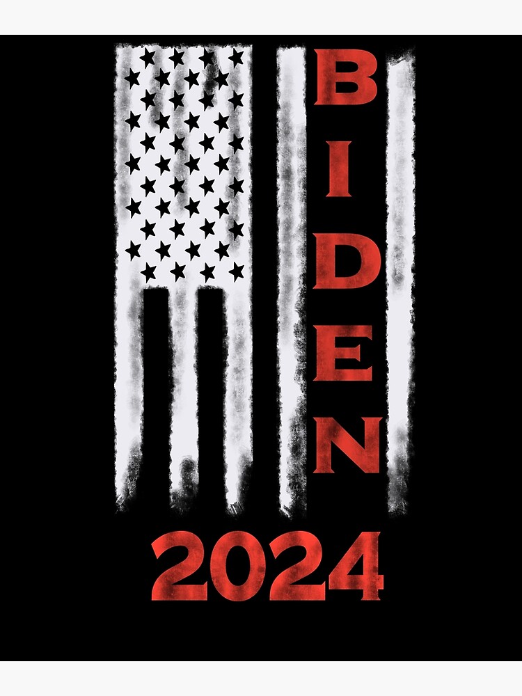 "Joe Biden 2024 For President Retro Vintage American Flag" Poster for