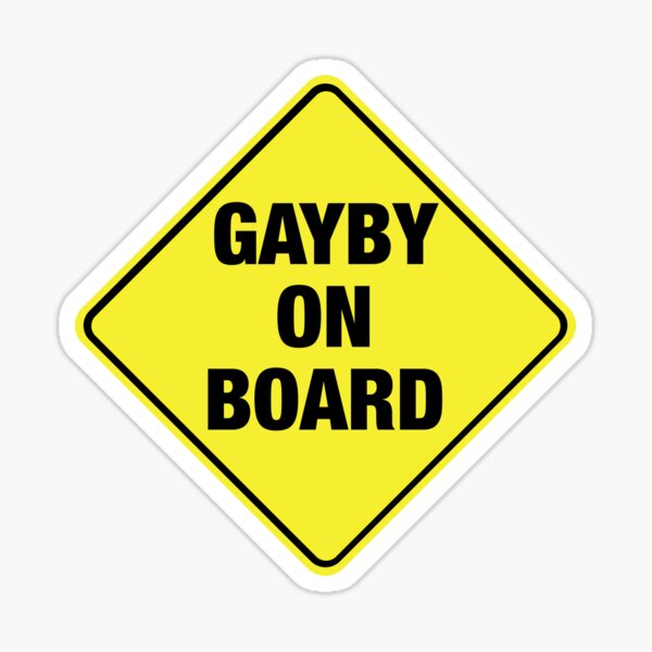 GAYBY ON BOARD stickers, drawstring bags, notebooks Sticker