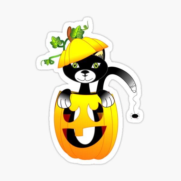 Item preview, Happy Halloween Kitty In Jack O Lantern designed and sold by Ltthompson.