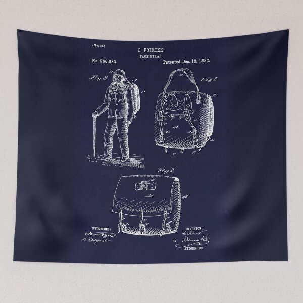 Item preview, The First Backpack, antique blueprint drawing from 1882 designed and sold by Glimmersmith.