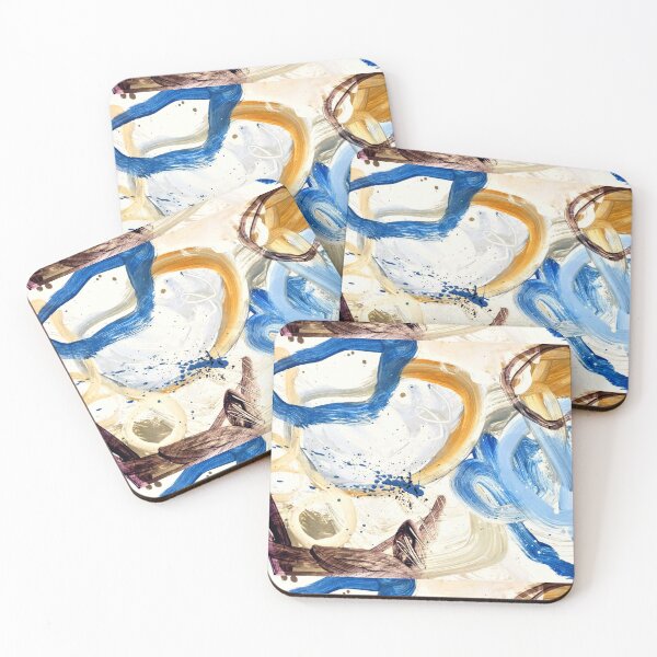 Item preview, Neutral blue and brown contemporary painting  designed and sold by Grey Robinson.