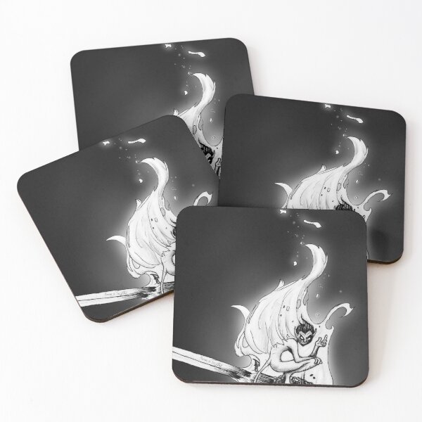 Item preview, Demon creature in fiery match stick (Black and white) designed and sold by Rene Trujillo Illustrations.