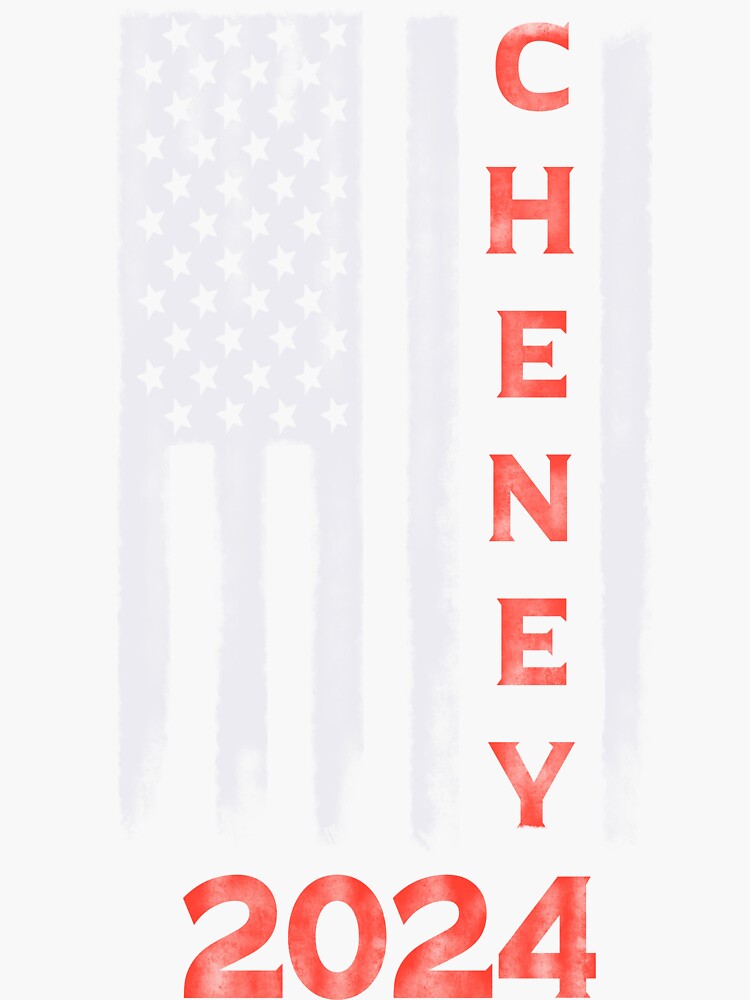 "Liz Cheney 2024 Retro Vintage President American USA Flag" Sticker for