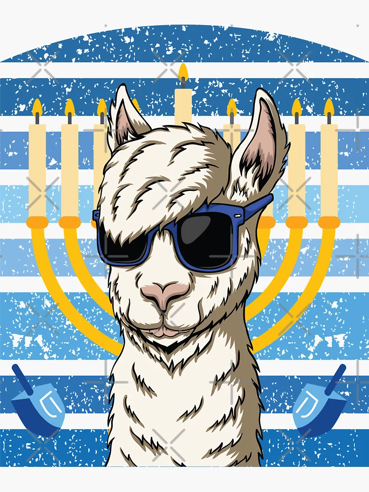 Happy Hanukkah Llamakkah Llama Menorah Alpaca Jewish Holiday Zip