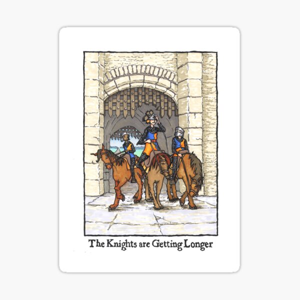 Vista previa del artículo con la obra «Los caballeros se hacen más largos - Humor medieval», diseñado y vendido por MNoblestudio.