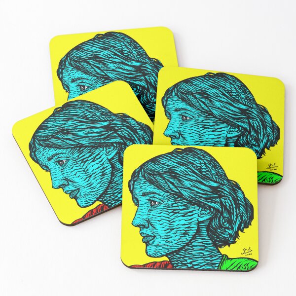 Item preview, VIRGINIA WOOLF ink and acrylic portrait .1 designed and sold by lautir.