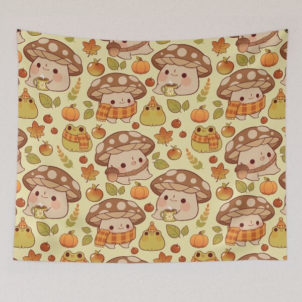 Item preview, Cute mushroom and froggie fall designed and sold by Rihnlin.