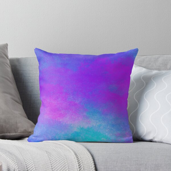Item preview, Neon Teal Blue Purple Cloudy Day designed and sold by awsomepatterns.