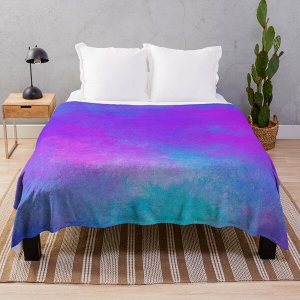 Item preview, Neon Teal Blue Purple Cloudy Day designed and sold by awsomepatterns.