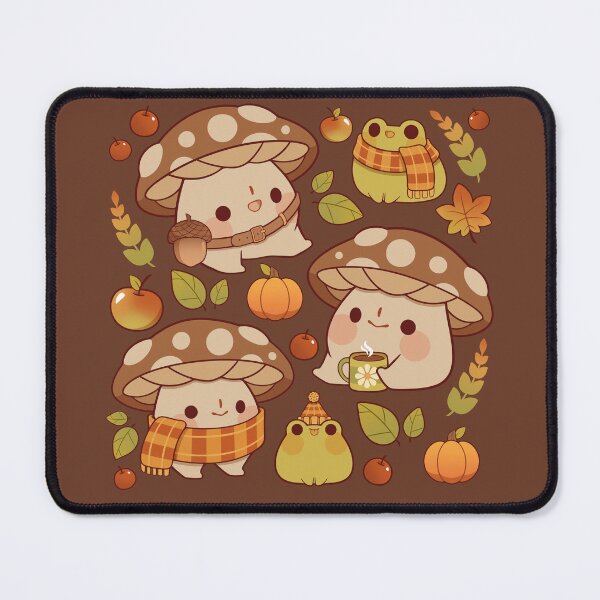 Item preview, Cute mushroom and froggie fall - brown designed and sold by Rihnlin.