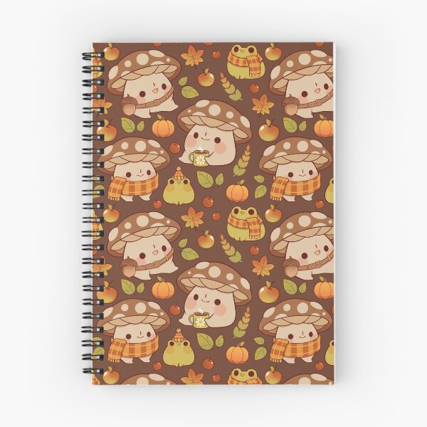 Item preview, Cute mushroom and froggie fall - brown designed and sold by Rihnlin.