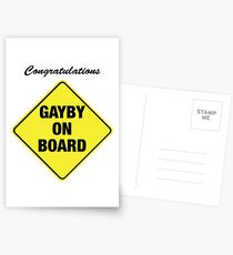 GAYBY ON BOARD cards Postcards