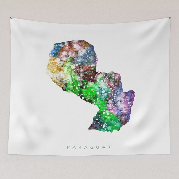 Item preview, Paraguay Map Watercolor Painting designed and sold by InkistPrints.