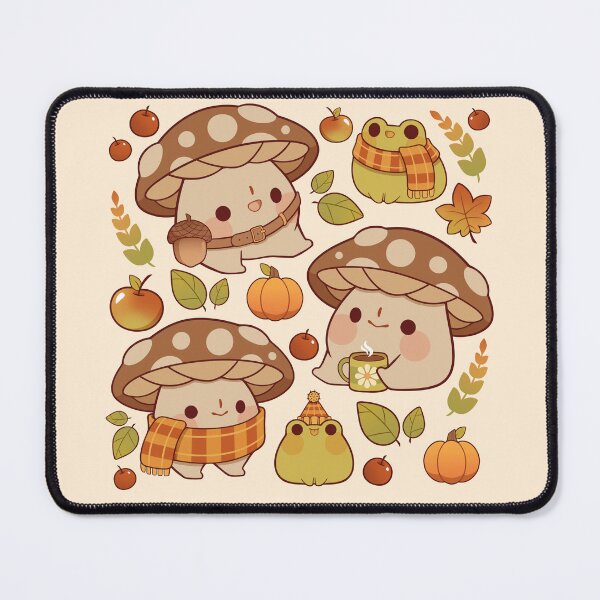 Item preview, Cute mushroom and froggie fall - creme designed and sold by Rihnlin.