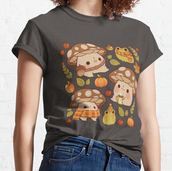 Item preview, Cute mushroom and froggie fall - creme designed and sold by Rihnlin.