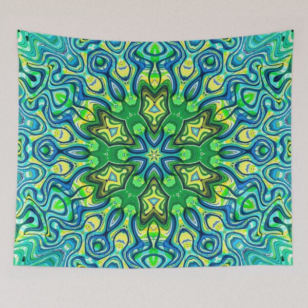Item preview, Hippie Vibes Abstract Kaleidoscope Radial Symmetry Pattern Boho Aesthetic Art 8 of 12 designed and sold by Beachy.