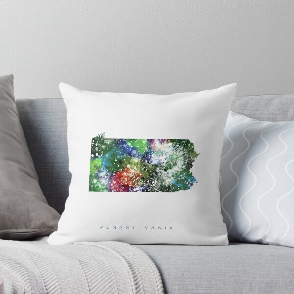 Aperçu de l'œuvre Pennsylvania Map Watercolor Painting créée et vendue par InkistPrints.