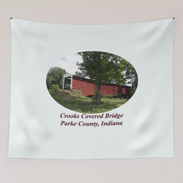 Item preview, Crooks Covered Bridge in Indiana designed and sold by gotucoveredart.