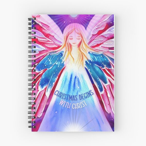 Item preview, Christmas Begins With Christ - Watercolor Neon Surreal Futuristic Angel designed and sold by CommittedGrace.