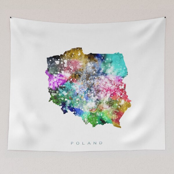 Item preview, Poland Map Watercolor Painting designed and sold by InkistPrints.
