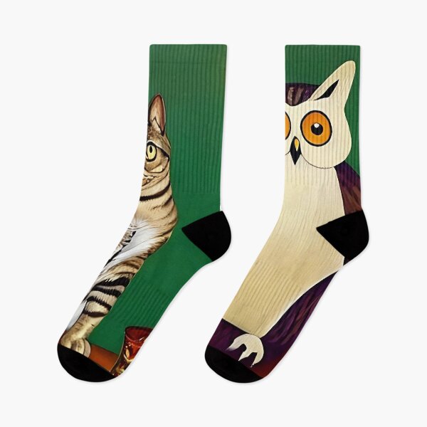 Item preview, A Cat & An Owl. designed and sold by MuffinMeng ⭐⭐⭐⭐⭐.