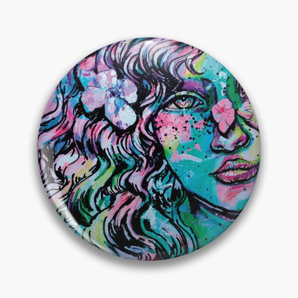 Artikelvorschau, Gewelltes Haar und rosa Blumen entworfen und verkauft von RubyMagician.