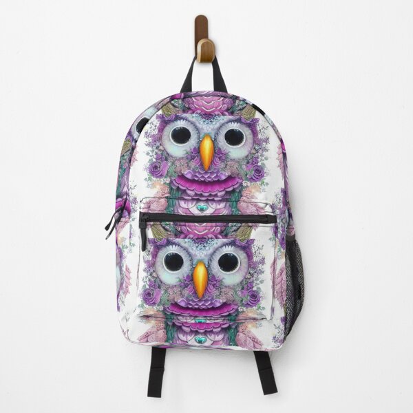 Item preview, Beautiful Whimsical Owl Oil Painting with flowers in background designed and sold by ManifestoDesign.