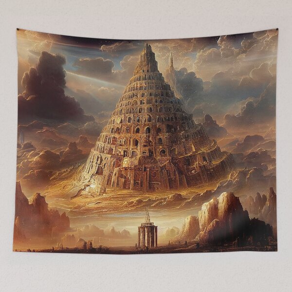 Item preview, Tower of Babel Under Full Moon designed and sold by OccultDreams.