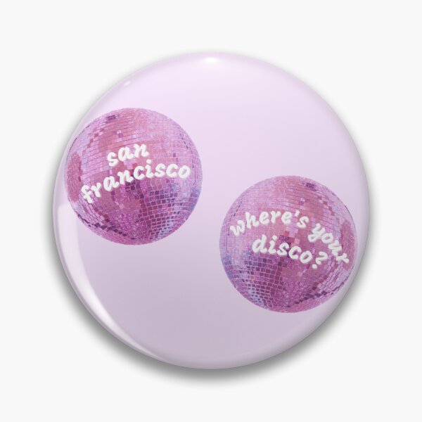 Item preview, ♫ san francisco, where's your disco? ♫ pink glitter disco balls — two piece set designed and sold by kasiegillette.