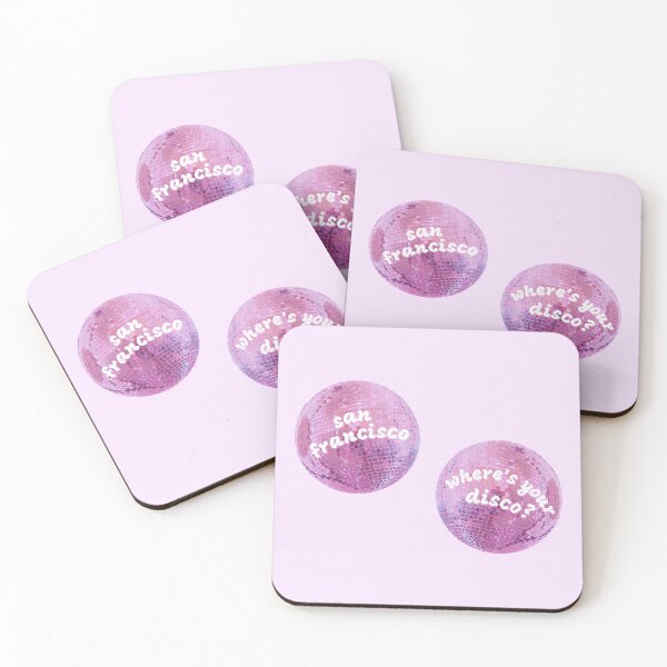 Item preview, ♫ san francisco, where's your disco? ♫ pink glitter disco balls — two piece set designed and sold by kasiegillette.