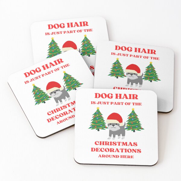 Aperçu de l'œuvre Les poils de chien font partie des décorations de Noël pour les fonds blancs enneigés créée et vendue par McThingummy.